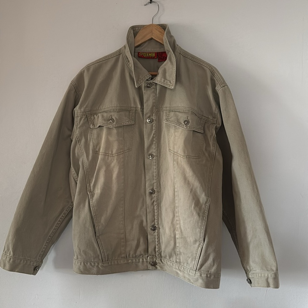 Vintage 2003 Spider-Man Denim Jacket / Large / Beige - Picture 7 of 15
